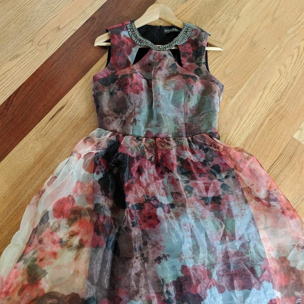 Little Mistress organza midi dress